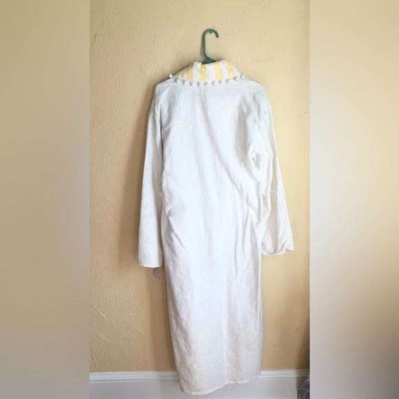 100% White Cotton Wrap Robe Tassel Collar Vintage Blueberry Lane Cottagecore - Picture 7 of 11